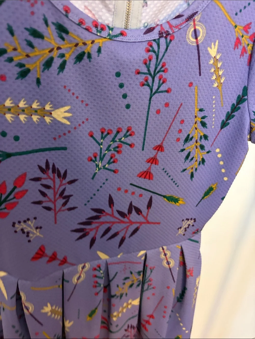 LuLaRoe Lavender Floral Short Sleeve Fit & Flare Dress